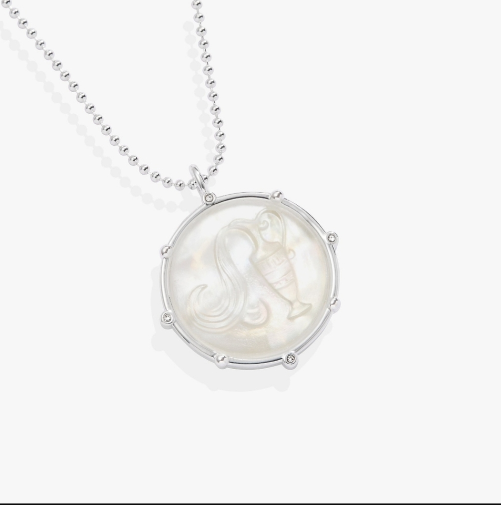 Alex & Ani Aquarius Zodiac Double-Sided Charm Necklace